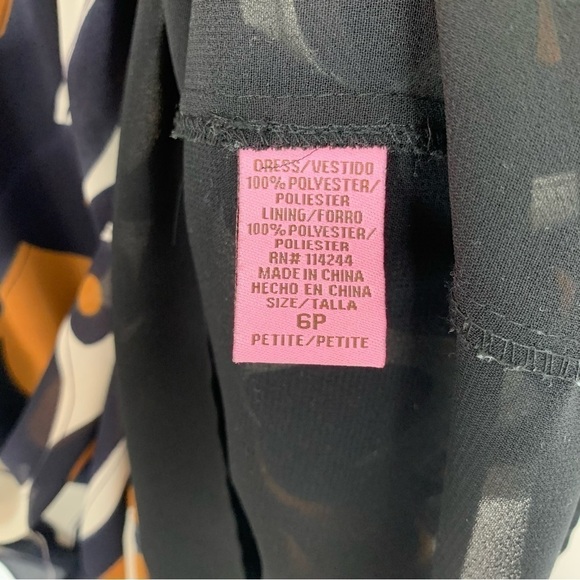 Eliza J Geometric Print Tie Waist Dress Size 6 Petite - Picture 14 of 16